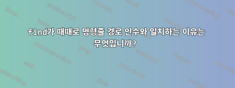 find가 때때로 명령줄 경로 인수와 일치하는 이유는 무엇입니까?