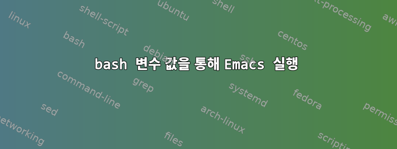 bash 변수 값을 통해 Emacs 실행