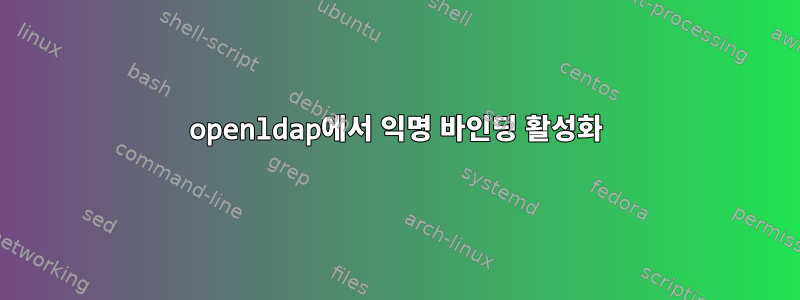 openldap에서 익명 바인딩 활성화