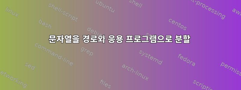 문자열을 경로와 응용 프로그램으로 분할