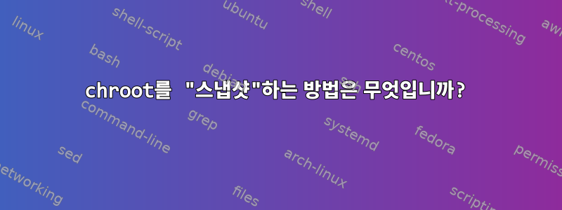 chroot를 "스냅샷"하는 방법은 무엇입니까?