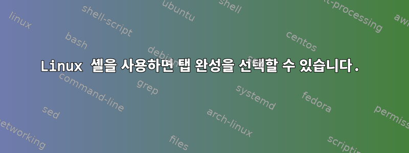 Linux 셸을 사용하면 탭 완성을 선택할 수 있습니다.