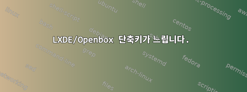 LXDE/Openbox 단축키가 느립니다.