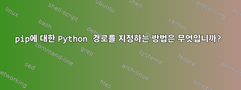 pip에 대한 Python 경로를 지정하는 방법은 무엇입니까?