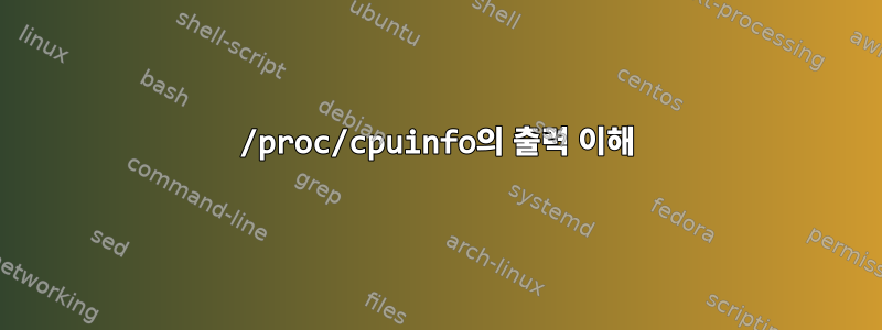 /proc/cpuinfo의 출력 이해