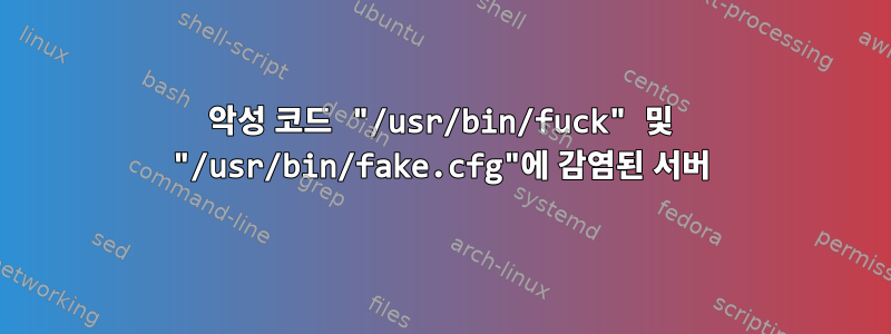 악성 코드 "/usr/bin/fuck" 및 "/usr/bin/fake.cfg"에 감염된 서버