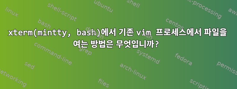 xterm(mintty, bash)에서 기존 vim 프로세스에서 파일을 여는 방법은 무엇입니까?