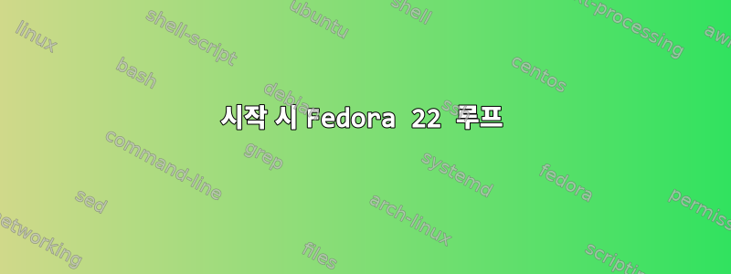 시작 시 Fedora 22 루프