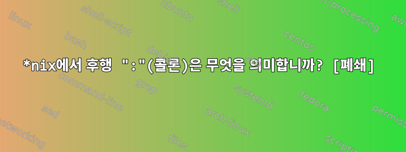 *nix에서 후행 ":"(콜론)은 무엇을 의미합니까? [폐쇄]