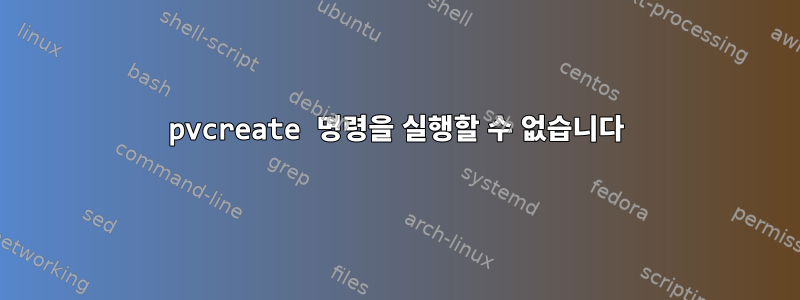 pvcreate 명령을 실행할 수 없습니다