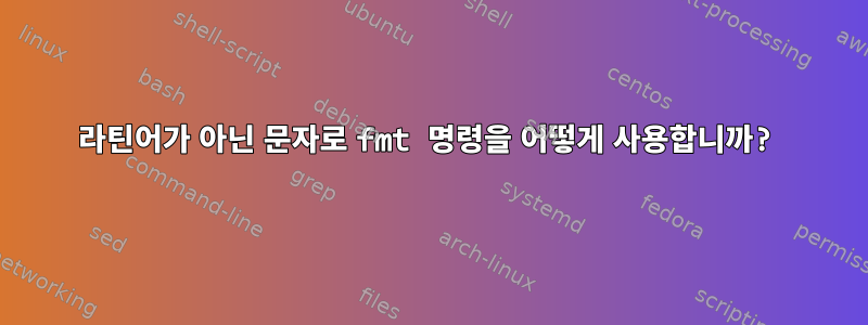 라틴어가 아닌 문자로 fmt 명령을 어떻게 사용합니까?