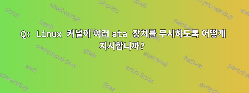 Q: Linux 커널이 여러 ata 장치를 무시하도록 어떻게 지시합니까?