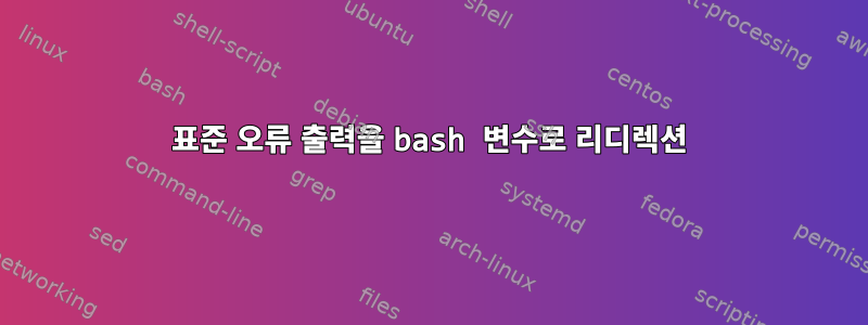 표준 오류 출력을 bash 변수로 리디렉션