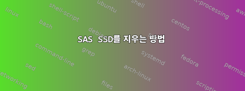 SAS SSD를 지우는 방법