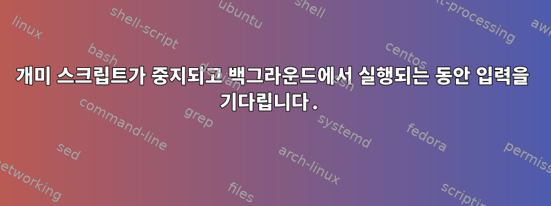 개미 스크립트가 중지되고 백그라운드에서 실행되는 동안 입력을 기다립니다.