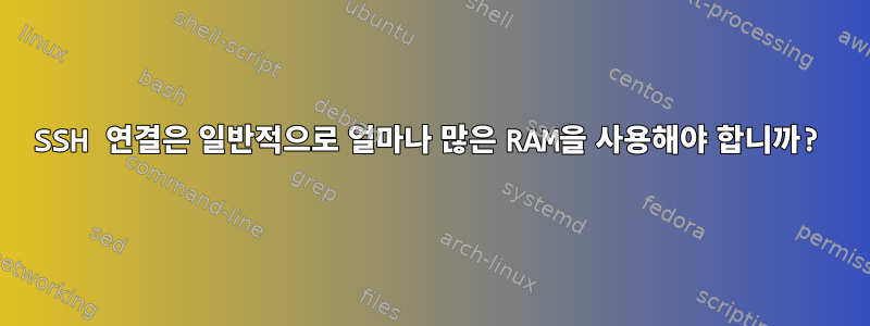 SSH 연결은 일반적으로 얼마나 많은 RAM을 사용해야 합니까?