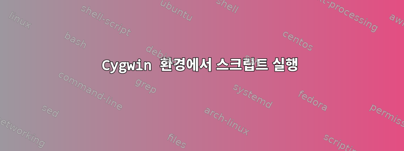 Cygwin 환경에서 스크립트 실행