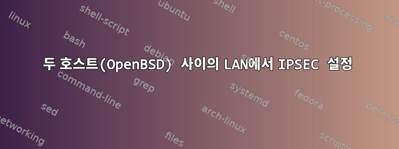 두 호스트(OpenBSD) 사이의 LAN에서 IPSEC 설정