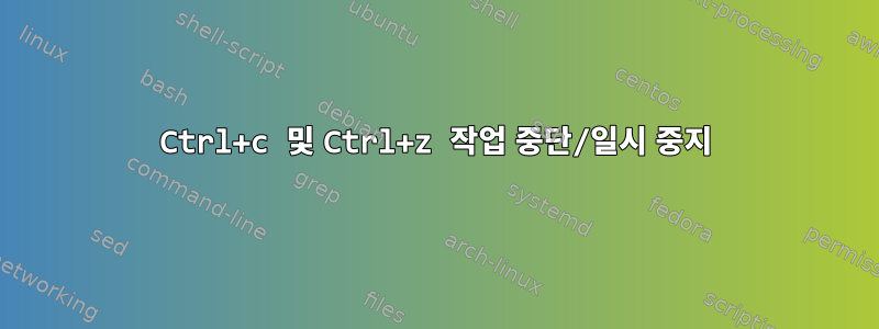 Ctrl+c 및 Ctrl+z 작업 중단/일시 중지