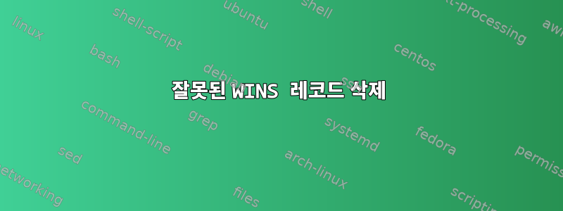 잘못된 WINS 레코드 삭제