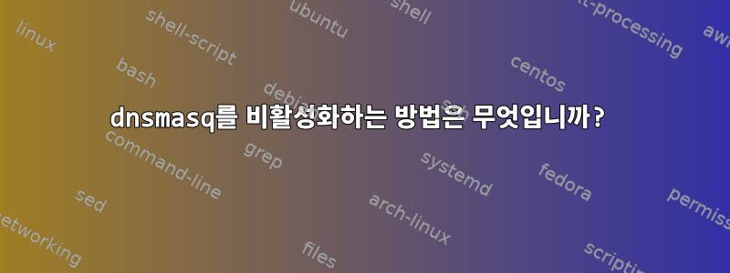 dnsmasq를 비활성화하는 방법은 무엇입니까?