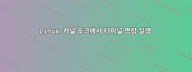 Linux 커널 후크에서 터미널 명령 실행