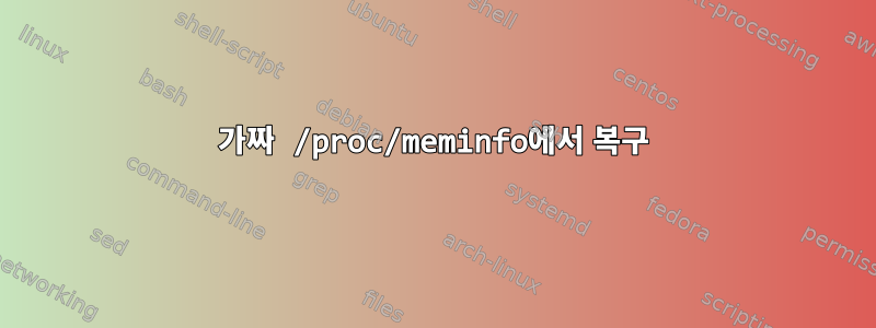 가짜 /proc/meminfo에서 복구