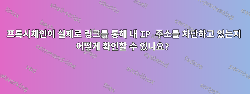 프록시체인이 실제로 링크를 통해 내 IP 주소를 차단하고 있는지 어떻게 확인할 수 있나요?