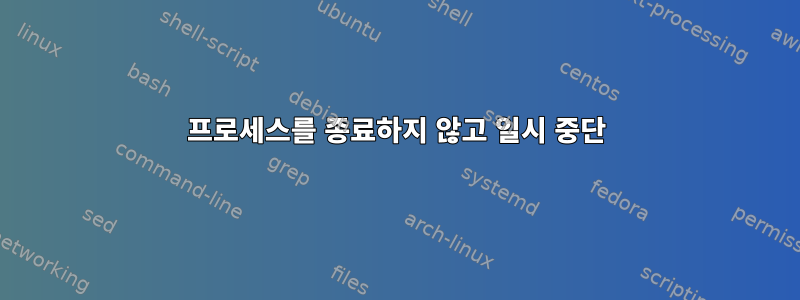 프로세스를 종료하지 않고 일시 중단