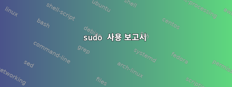 sudo 사용 보고서