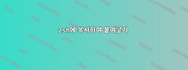 zsh에 복사하여 붙여넣기