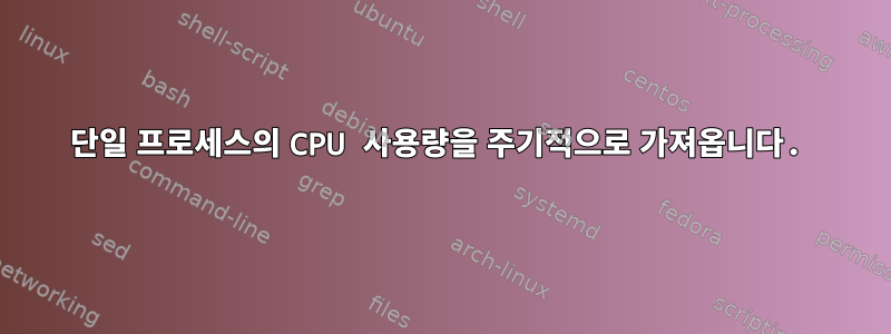 단일 프로세스의 CPU 사용량을 주기적으로 가져옵니다.