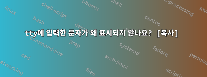 tty에 입력한 문자가 왜 표시되지 않나요? [복사]