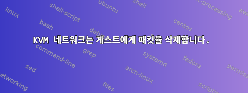 KVM 네트워크는 게스트에게 패킷을 삭제합니다.