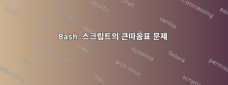 Bash 스크립트의 큰따옴표 문제