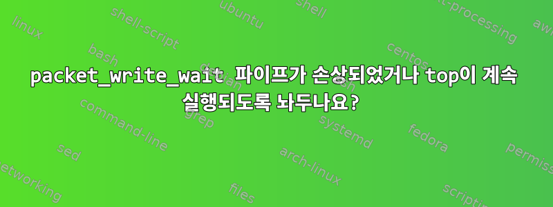 packet_write_wait 파이프가 손상되었거나 top이 계속 실행되도록 놔두나요?