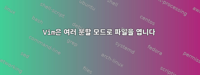 Vim은 여러 분할 모드로 파일을 엽니다