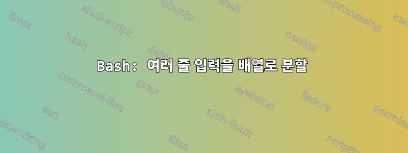 Bash: 여러 줄 입력을 배열로 분할