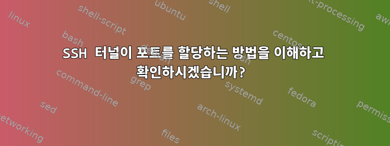 SSH 터널이 포트를 할당하는 방법을 이해하고 확인하시겠습니까?