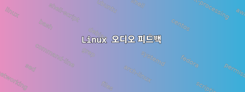 Linux 오디오 피드백