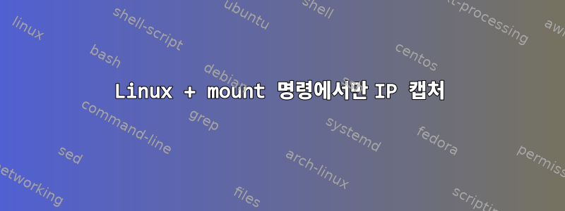 Linux + mount 명령에서만 IP 캡처