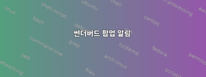 썬더버드 팝업 알림