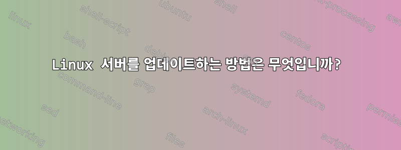 Linux 서버를 업데이트하는 방법은 무엇입니까?