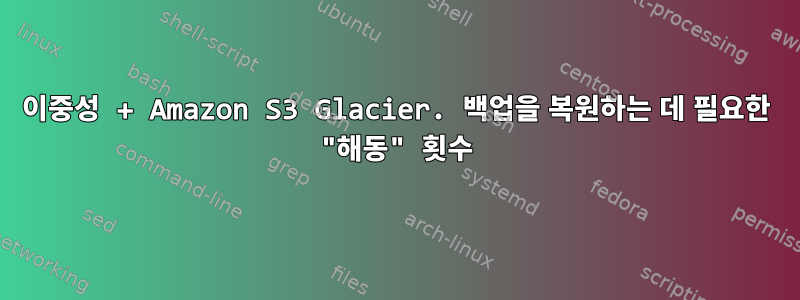 이중성 + Amazon S3 Glacier. 백업을 복원하는 데 필요한 "해동" 횟수