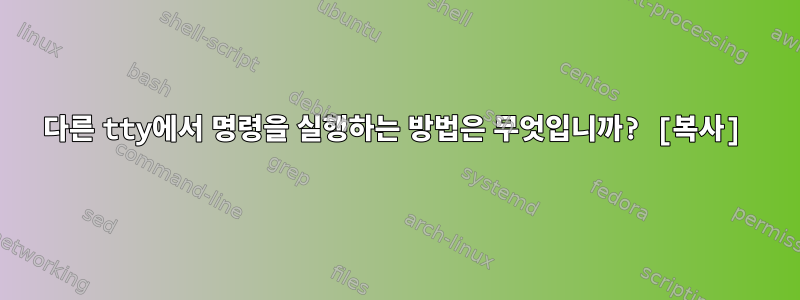 다른 tty에서 명령을 실행하는 방법은 무엇입니까? [복사]