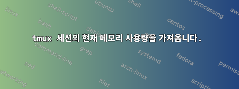 tmux 세션의 현재 메모리 사용량을 가져옵니다.