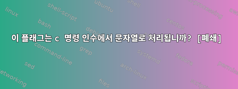 이 플래그는 c 명령 인수에서 문자열로 처리됩니까? [폐쇄]