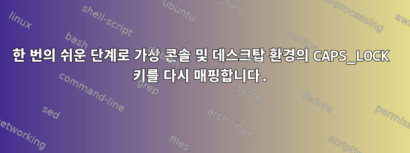 한 번의 쉬운 단계로 가상 콘솔 및 데스크탑 환경의 CAPS_LOCK 키를 다시 매핑합니다.