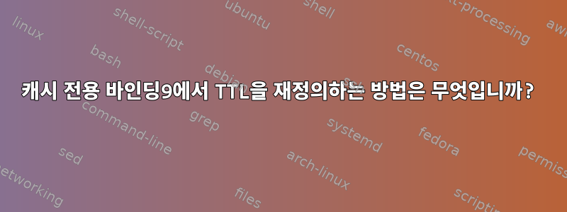 캐시 전용 바인딩9에서 TTL을 재정의하는 방법은 무엇입니까?