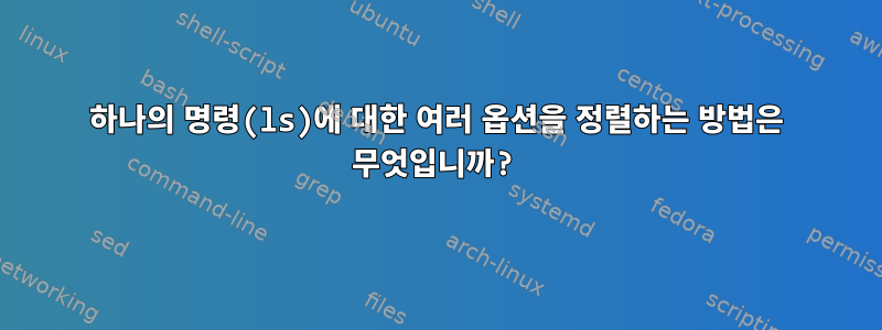 하나의 명령(ls)에 대한 여러 옵션을 정렬하는 방법은 무엇입니까?